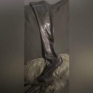 Beautiful Silver Shining Long Boots Stiletto Heel Over-the-knee Boots